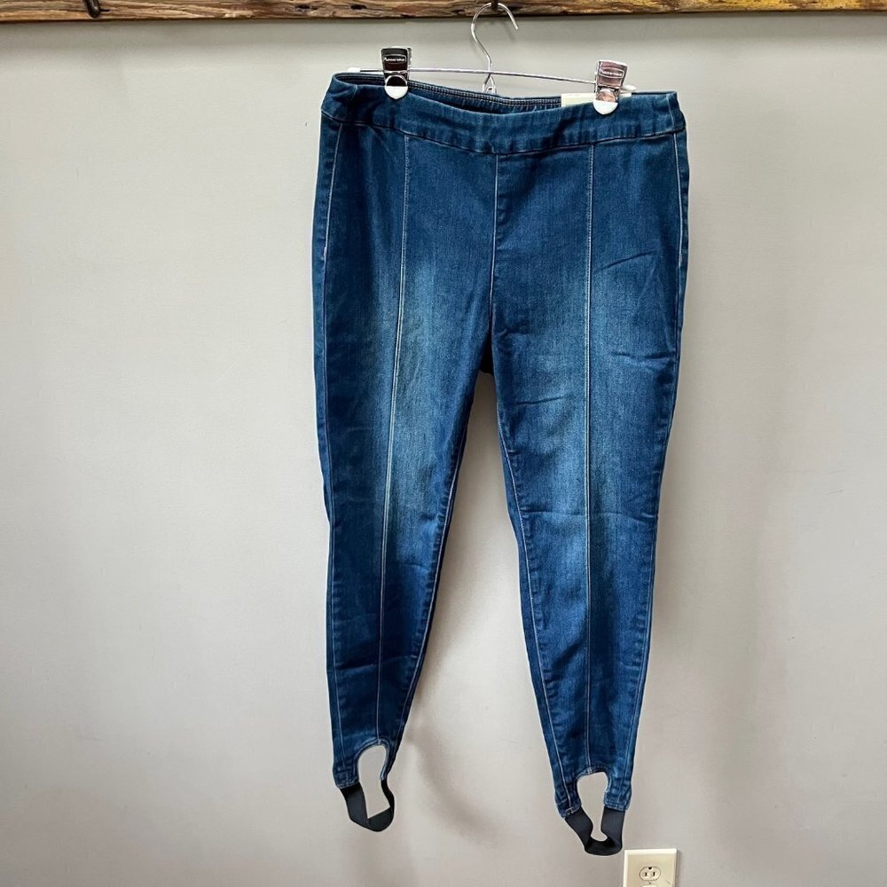 New Soft Surroundings‎ Full Length Stirrup Legging Jeans- Size PM